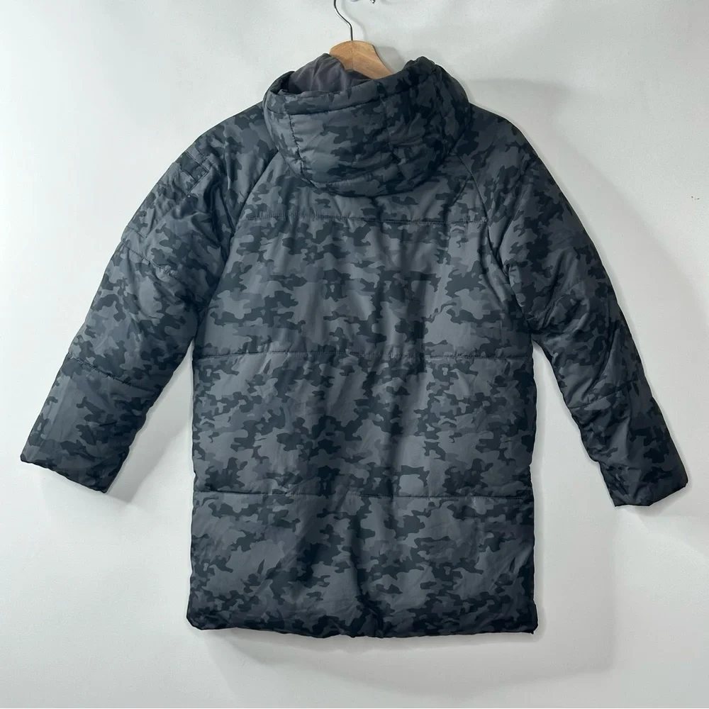 Dex Jacket Camo Junior Hooded Puffer Coat Reversible - Picture 2 of 13